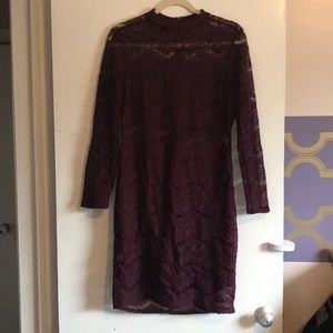 Burgundy Lace Dress